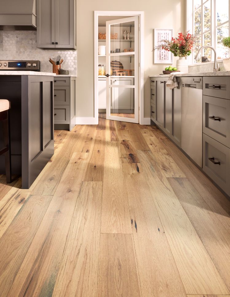 hardwood flooring in a bright North Carolina kitchen