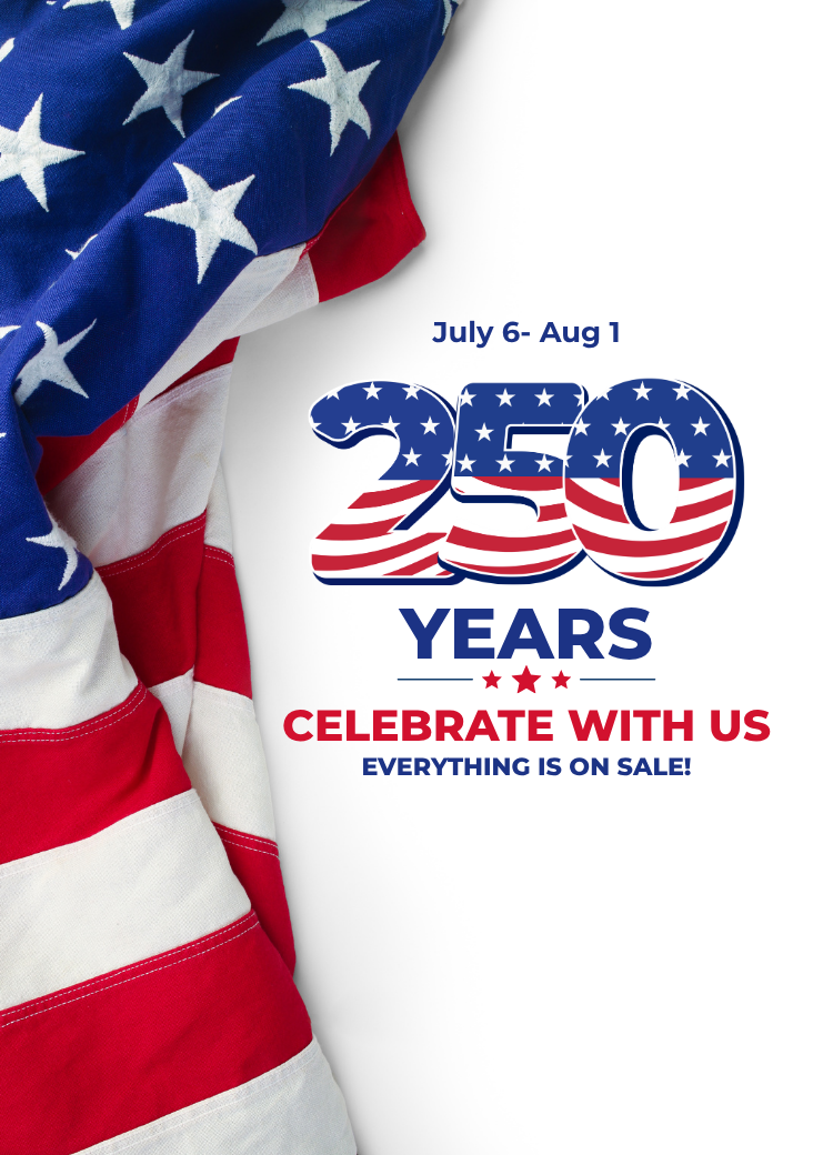July 6- Aug 1 Everything is on Sale for America's birthday
