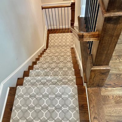 patterned stair runners in a Raleigh, NC home